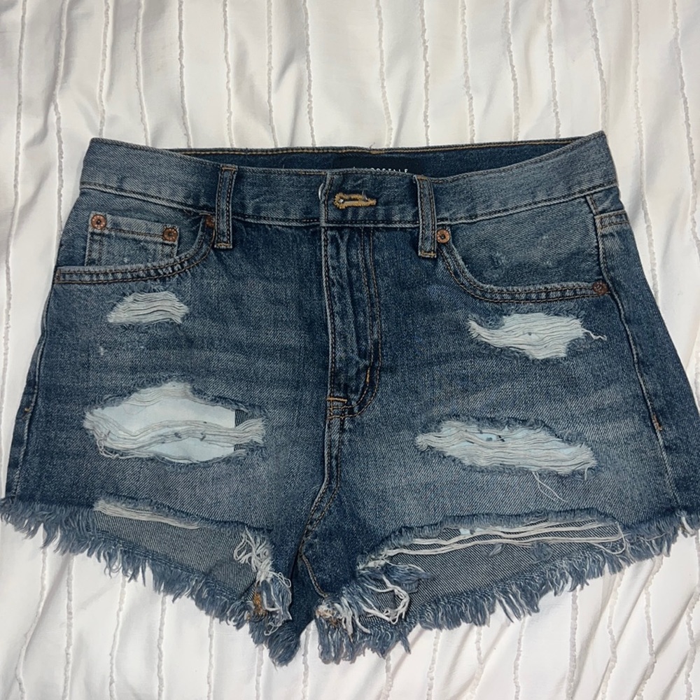 high rise jean shorts